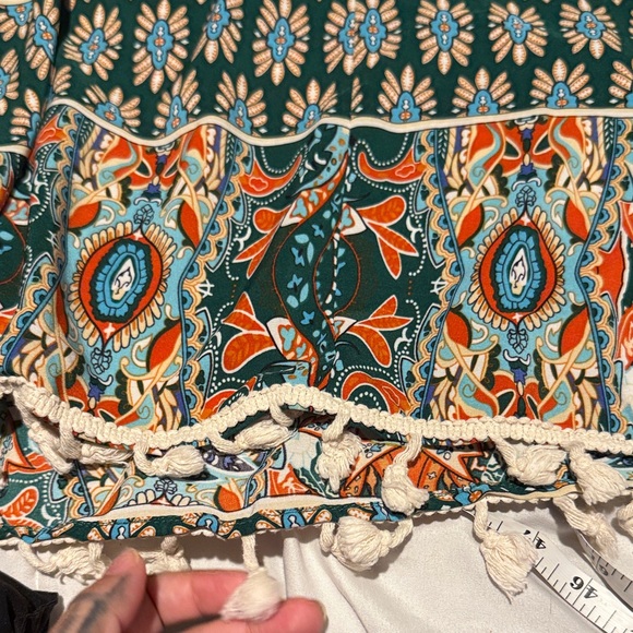 Boho Paisley Print Tassel Hem Cami Dress Sz.XS - Picture 13 of 13